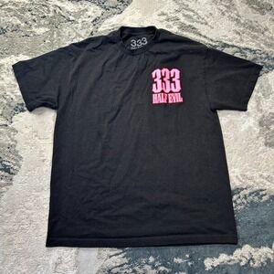 Half Evil T Shirt Mens Extra Large Black Anniversary 333 Logo Graphic Print